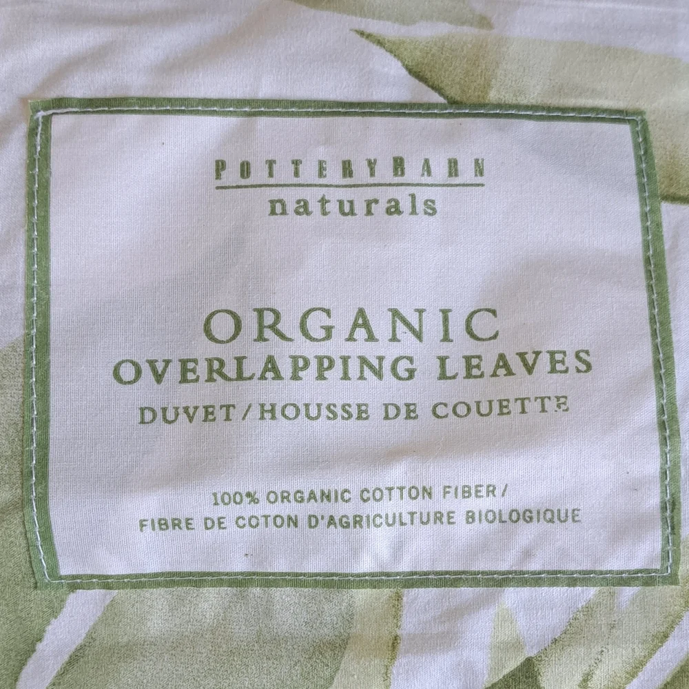 Pottery Barn Naturals Overlapping Leaves Duvet Cover KING